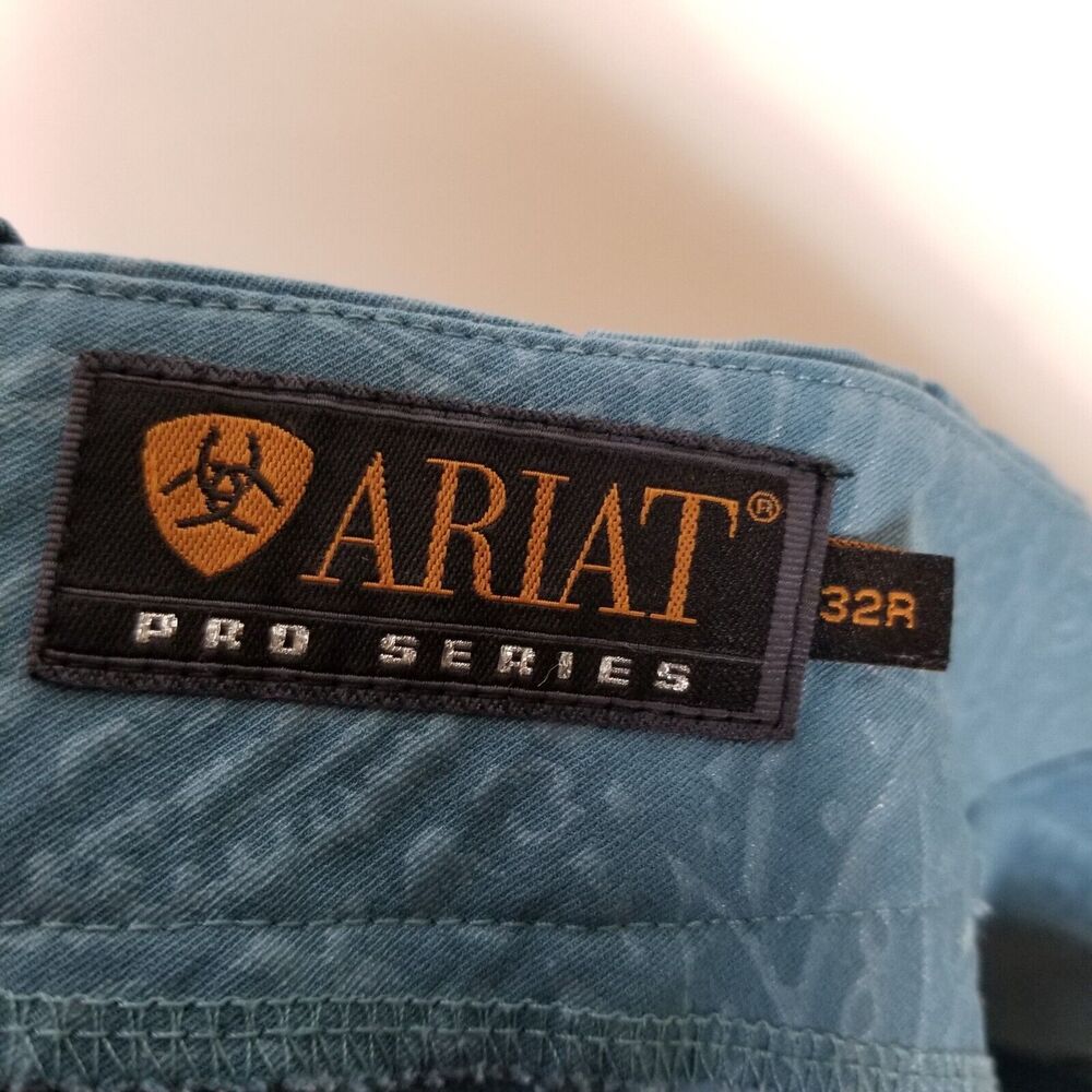 Ariat Pro Series Breeches Womens Sz 32 L Blue Horse Riding Pants Tri Factor - Picture 5 of 6